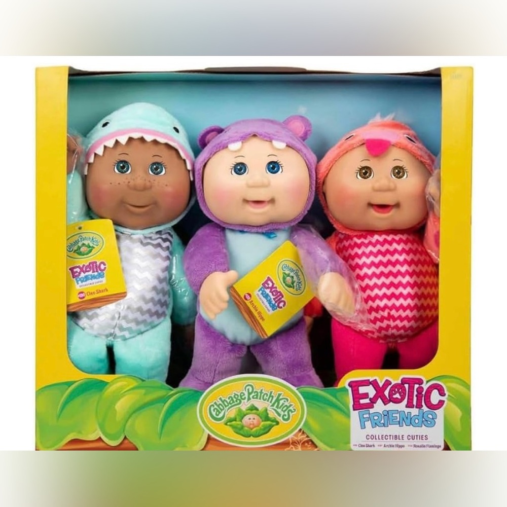 Cabbage Patch Kids - Exotic Friends Collectible Cuties - 9-Inch Plush - 3 Pack